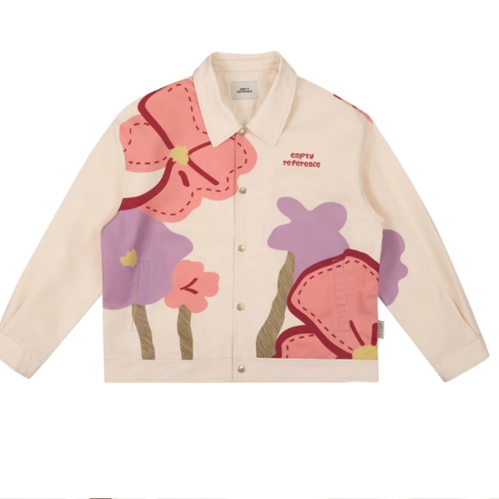 Empty Reference Loose Floral Print Jacket Medium … - image 1